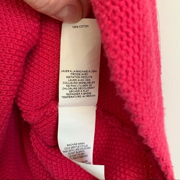 Joe Fresh Bright Pink Tight Knit Peplum Blouse Tank Top size Small - Picture 6 of 8